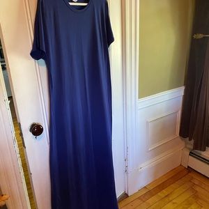 Lula Roe Maria Maxi Dress, Large, Royal Blue